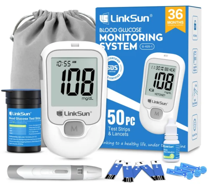 Blood Glucose Meter Kit – 50 Strips & Tester