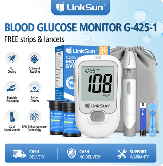 Blood Glucose Meter Kit – 50 Strips & Tester